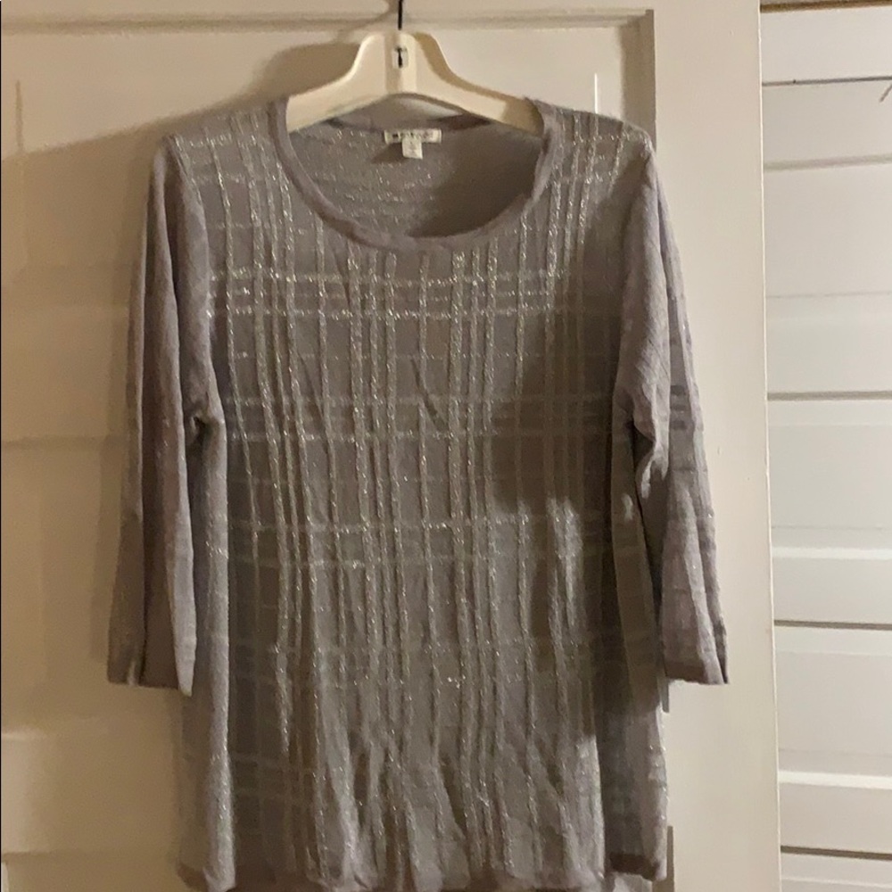 Silver plaid tunic top